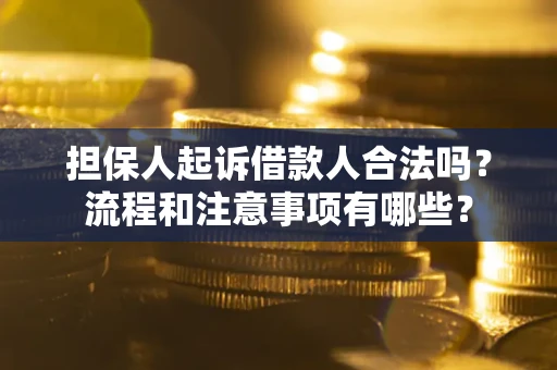 济南担保人起诉借款人合法吗？流程和注意事项有哪些？