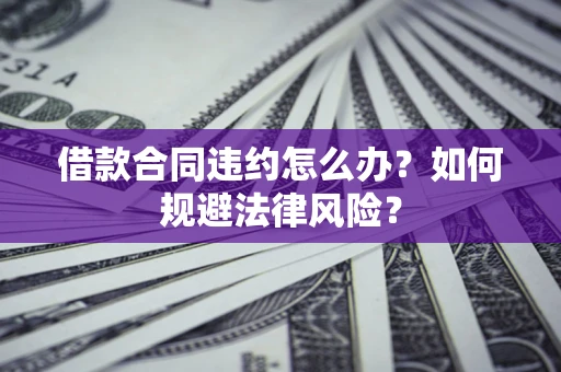 济南借款合同违约怎么办？如何规避法律风险？